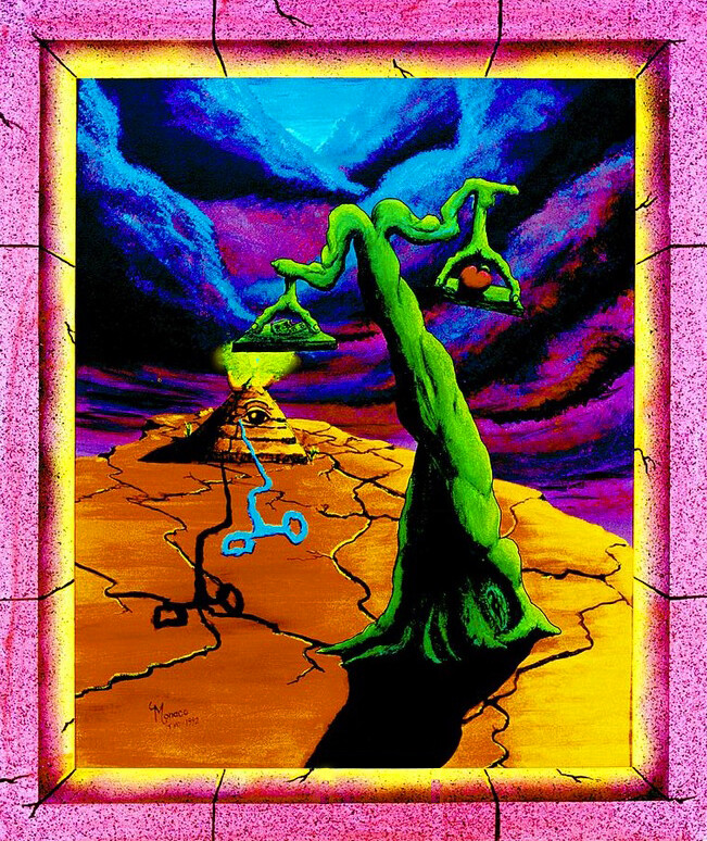 Blacklight Poster UV Trippy Psychedelic glow Art Vintage 90's by