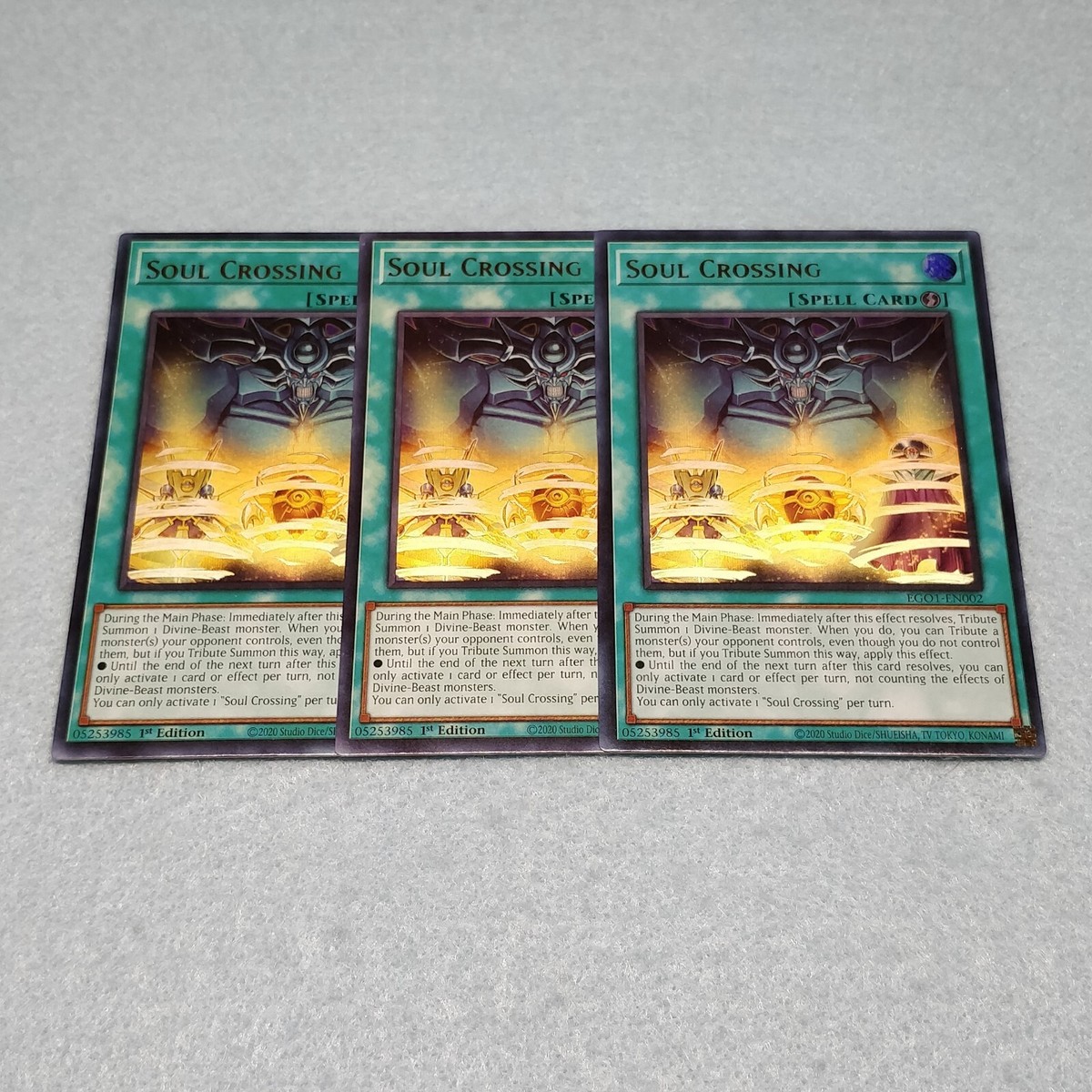 Yugioh Soul Crossing 1st Ed Ultra Rare 3 Card Set NM (EGS1 or EGO1