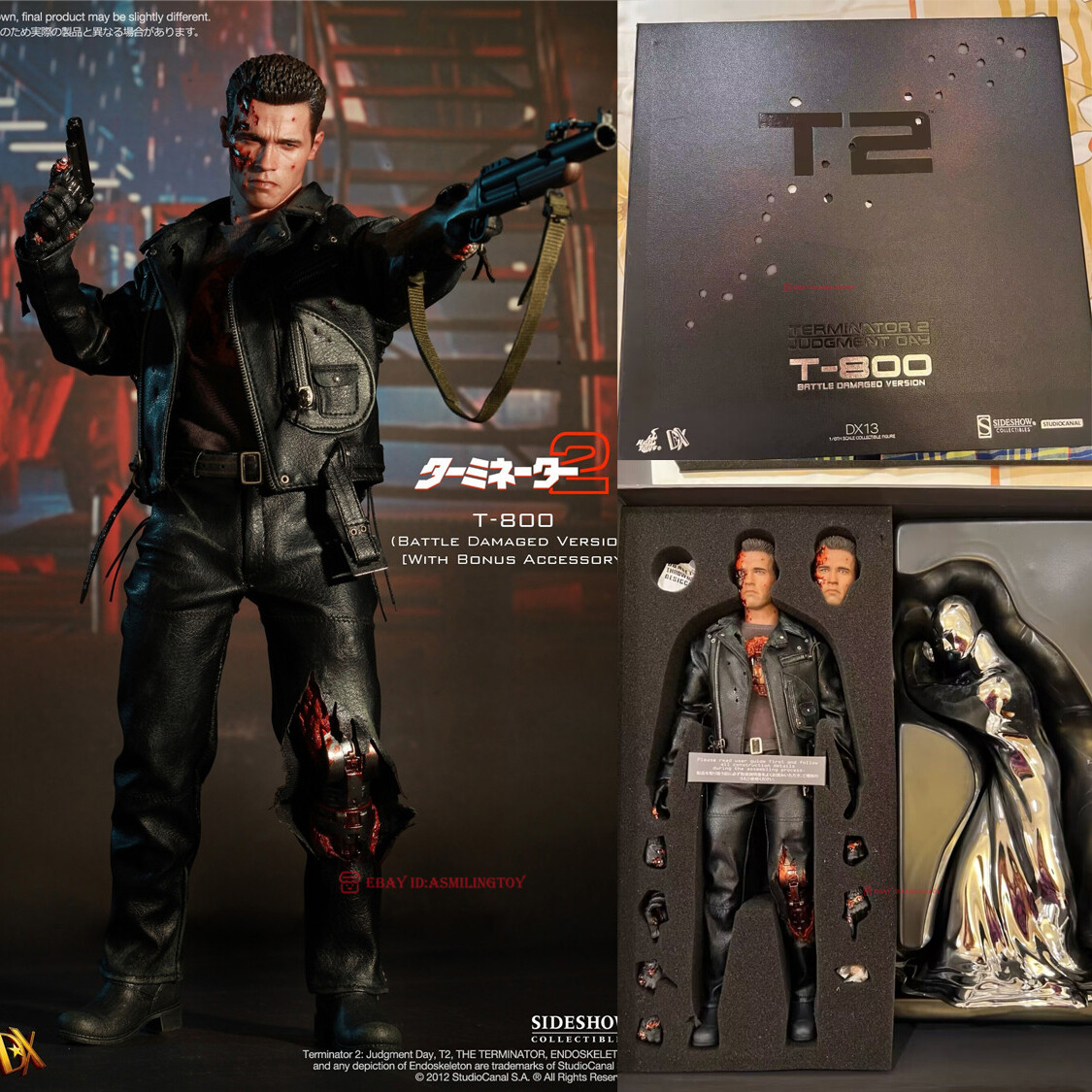 Hot Toys DX13 Terminator 2: Judgment Day 1/6 T-800 Battle Damaged
