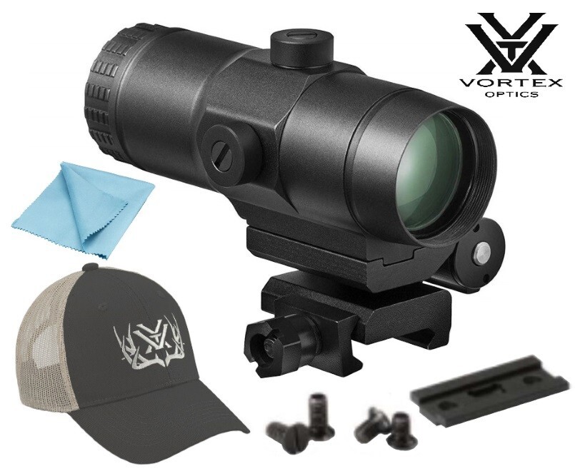 Vortex Optics 3X Scope Sight Magnifier, Flip Mount VMX-3T w/ Hat