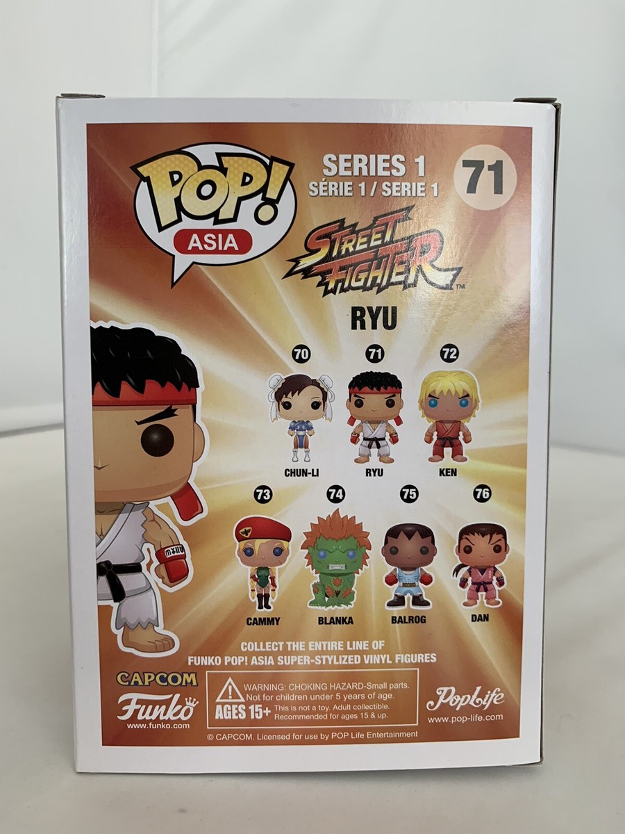 Street Fighter Funko Pop Asia #71 Gold Ryu Chase Limited Editon