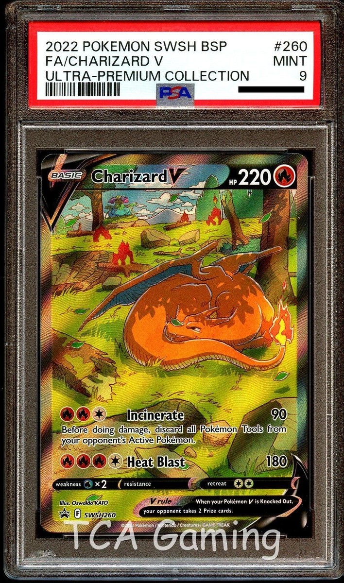 PSA 9 MINT Charizard V SWSH260 FULL ART HOLO PROMO Pokemon Card | eBay