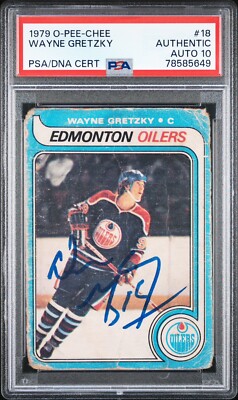 Wayne Gretzky Signed 1979 O-PEE-CHEE Rookie Card #18 OPC Oilers RC