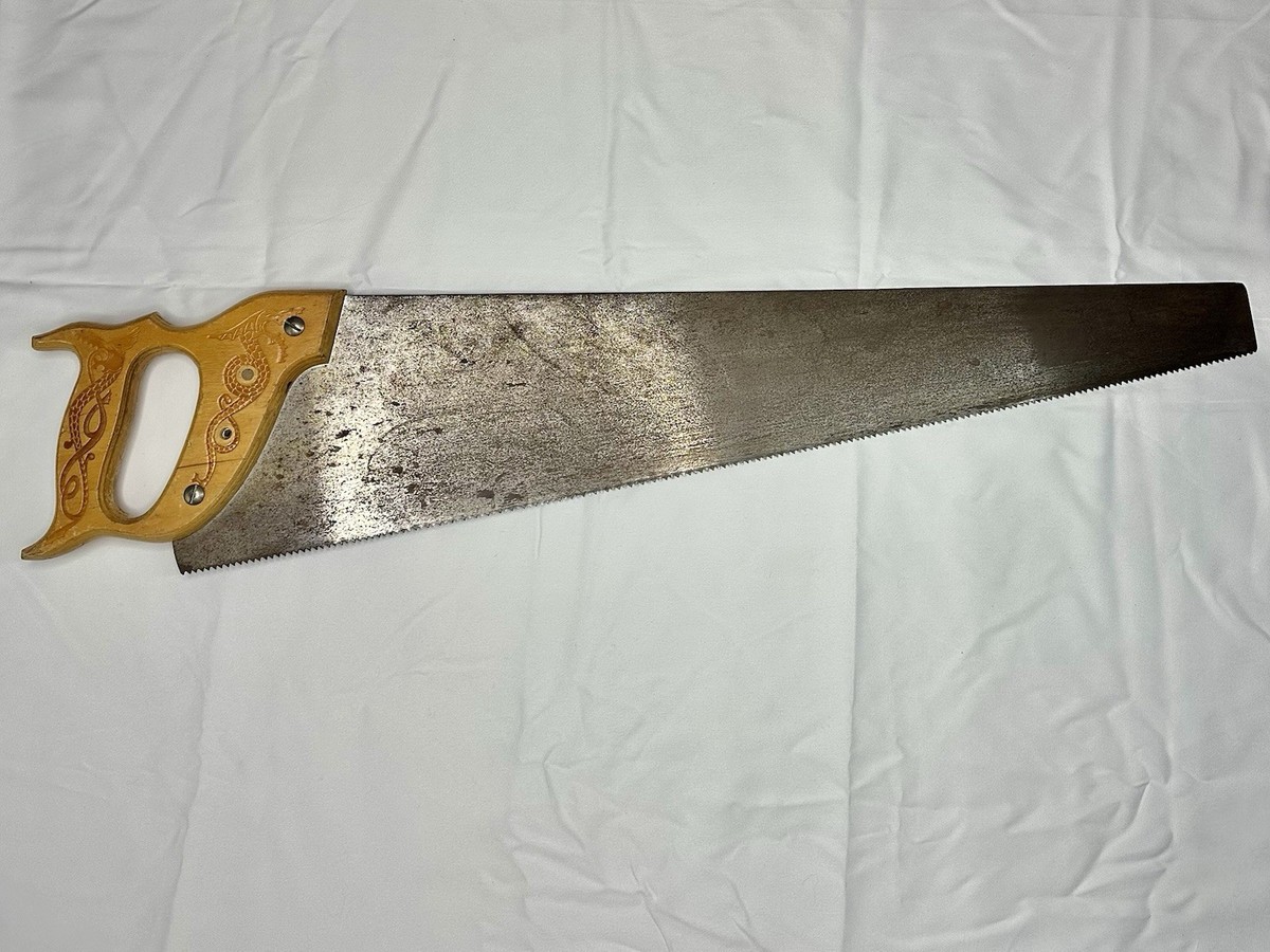 Vintage Sandvik 271 Sweden Woodworking Hand Saw Decorative Dragon