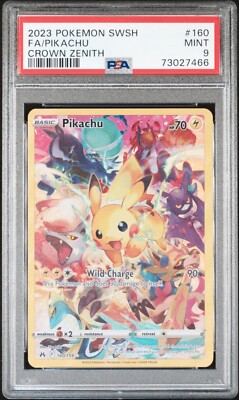 PSA 9 Mint 2023 Pokemon Crown Zenith Pikachu Full Art SECRET RARE