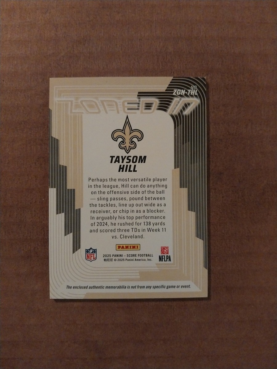 2025 Score Taysom Hill Zoned In #ZON-THL | New Orleans Saints | eBay