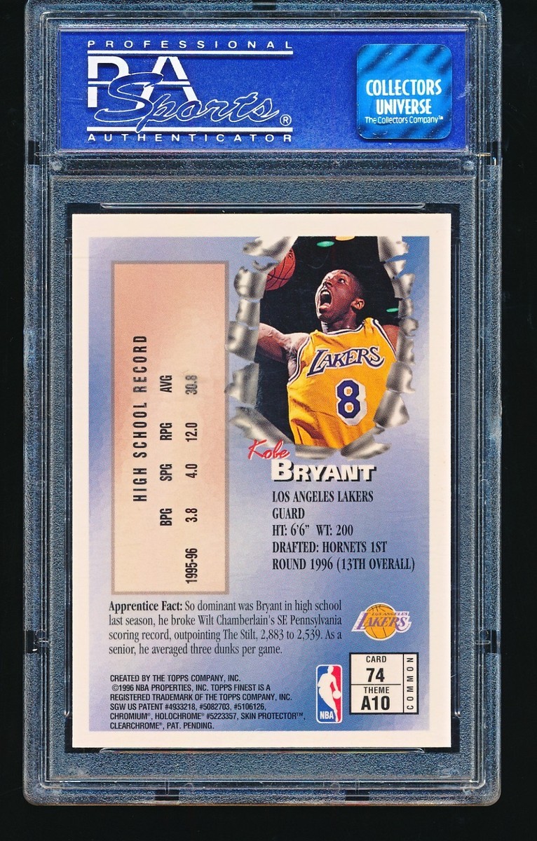1996 Finest KOBE BRYANT W/ Coating Rookie #74 PSA 9 | eBay