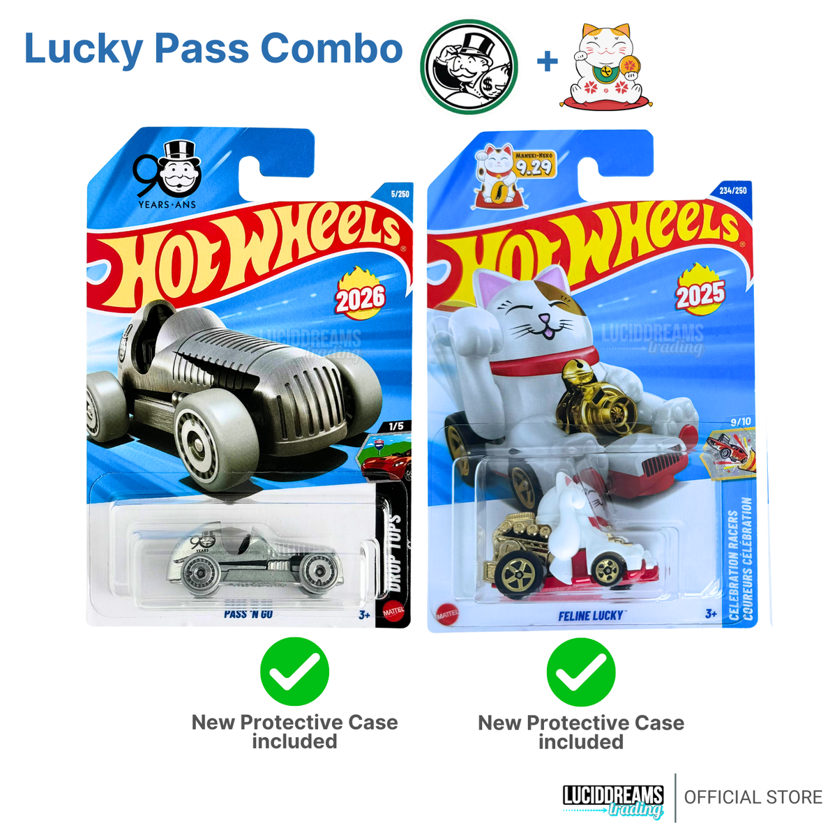 Hot Wheels Case A 2026 Monopoly Pass N Go Feline Lucky Collector