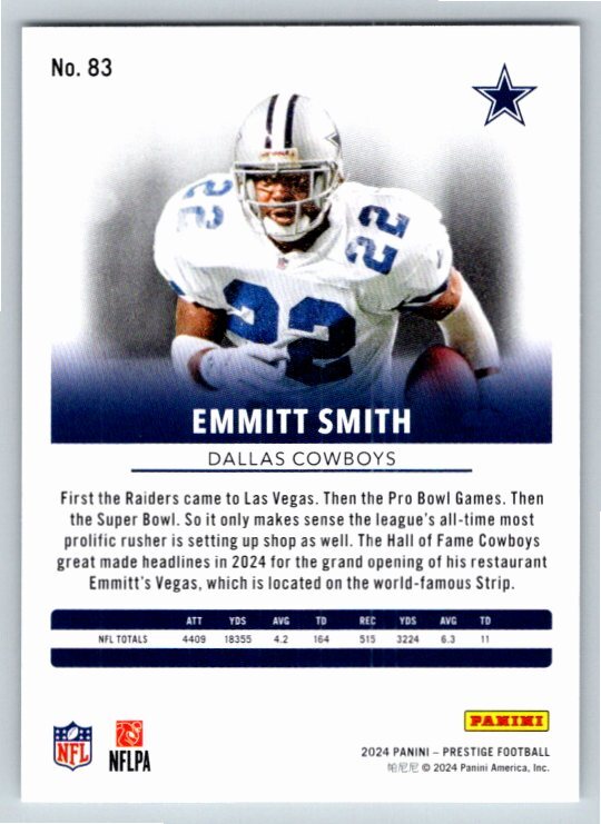 2024 Panini Prestige Emmitt Smith Dallas Cowboys #83 | eBay
