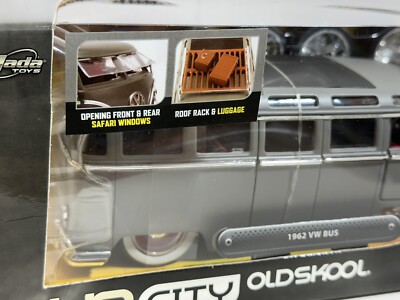 JADA HOBBY EXCLUSIVE HE 1962 VW VOLKSWAGEN BUS VAN MATTE GRAY 1:24