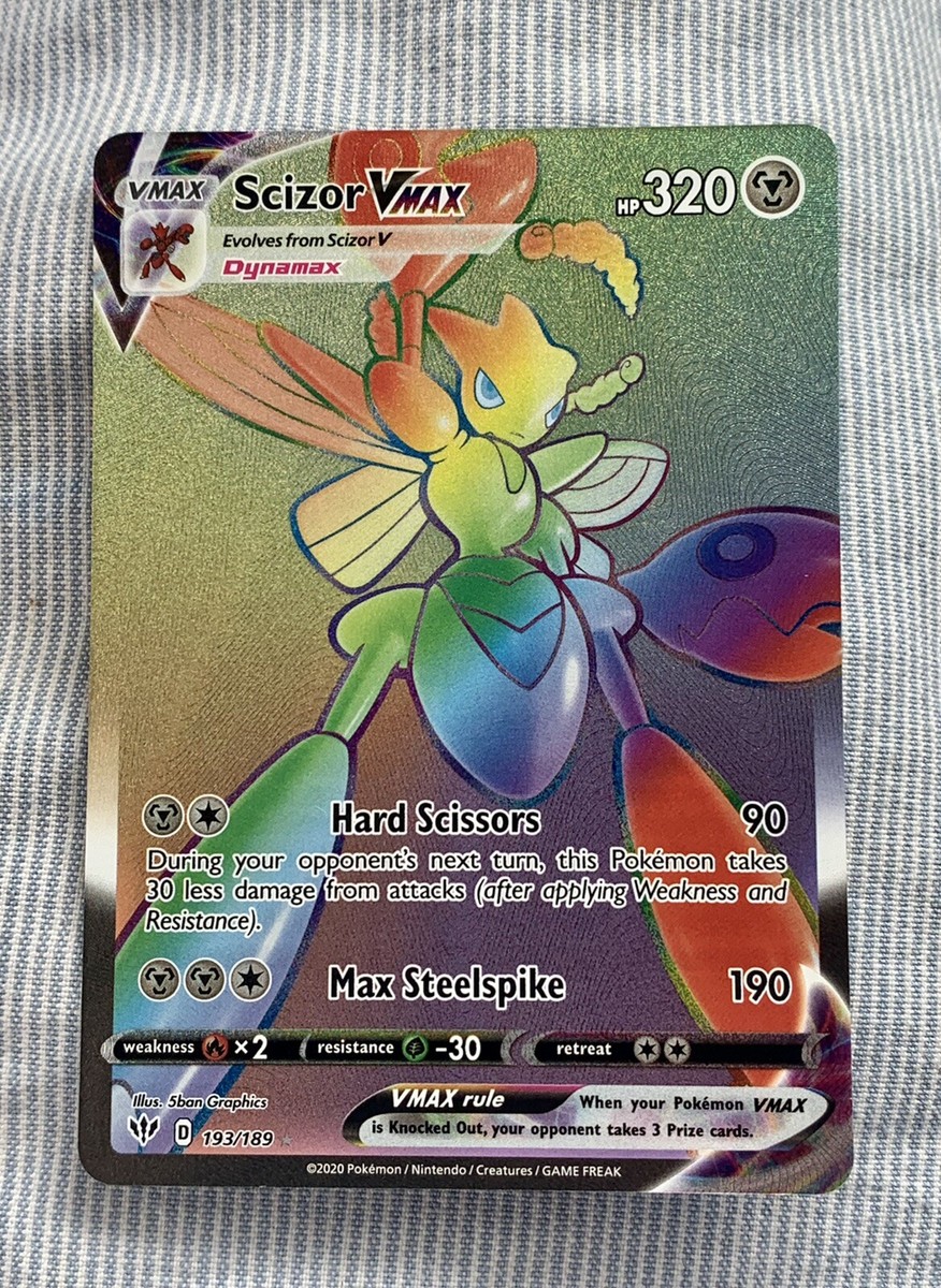 Scizor VMAX Rainbow 193/189 Secret Rare Darkness Ablaze NM/M