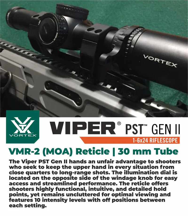 Vortex Optics Viper PST Gen II 1-6x24 SFP VMR-2 MOA Riflescope