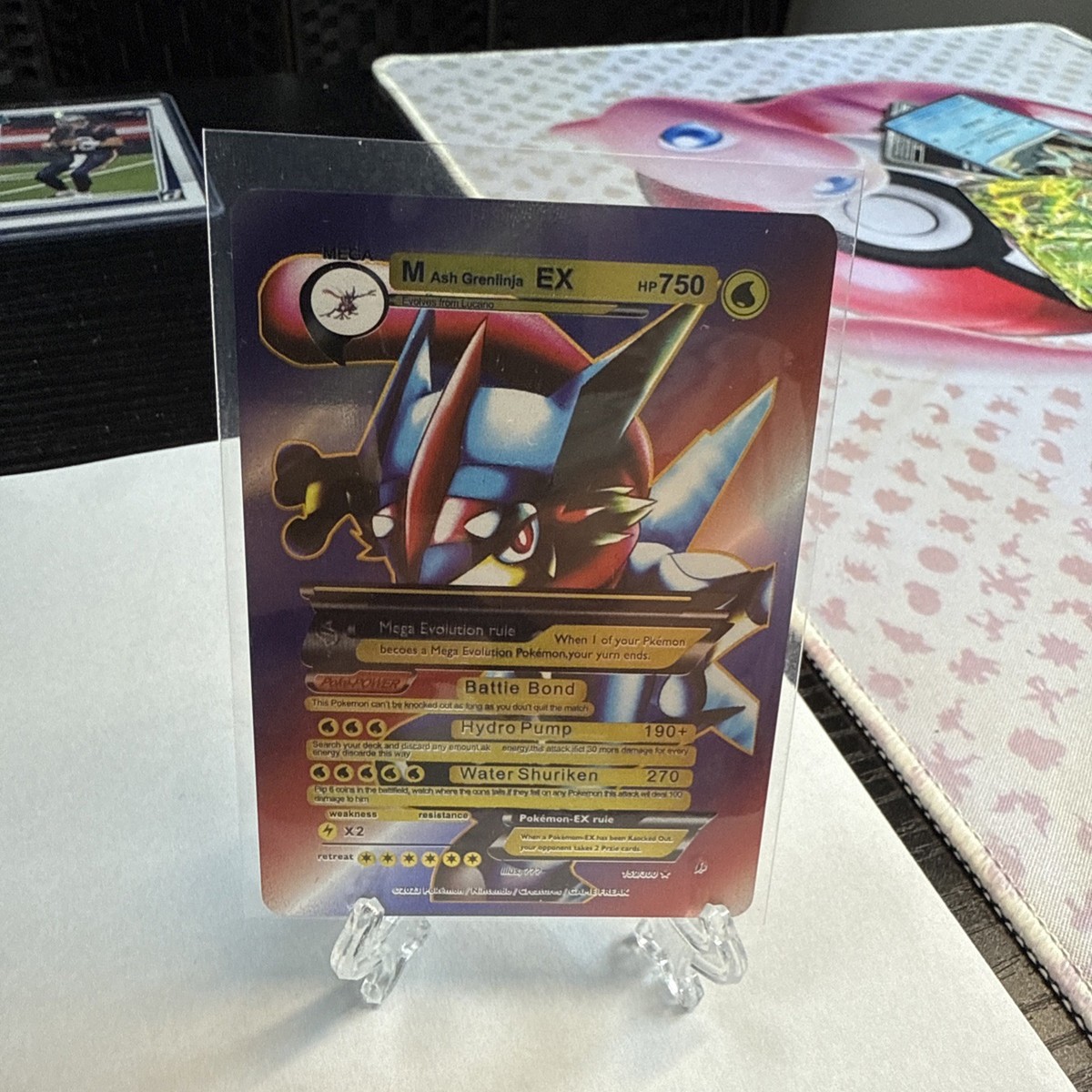 Mega Ash-Greninja EX Rainbow Foil Fan Art Display Card NM Hp750 | eBay