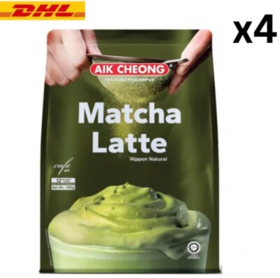 AIK CHEONG Matcha Green Tea Latte Caffeine-Free (12 Sachets x 25g