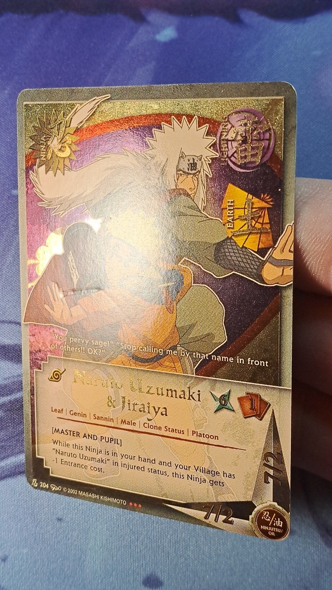Naruto CCG Naruto Uzumaki & Jiraiya #204 Super Rare Gold Foil