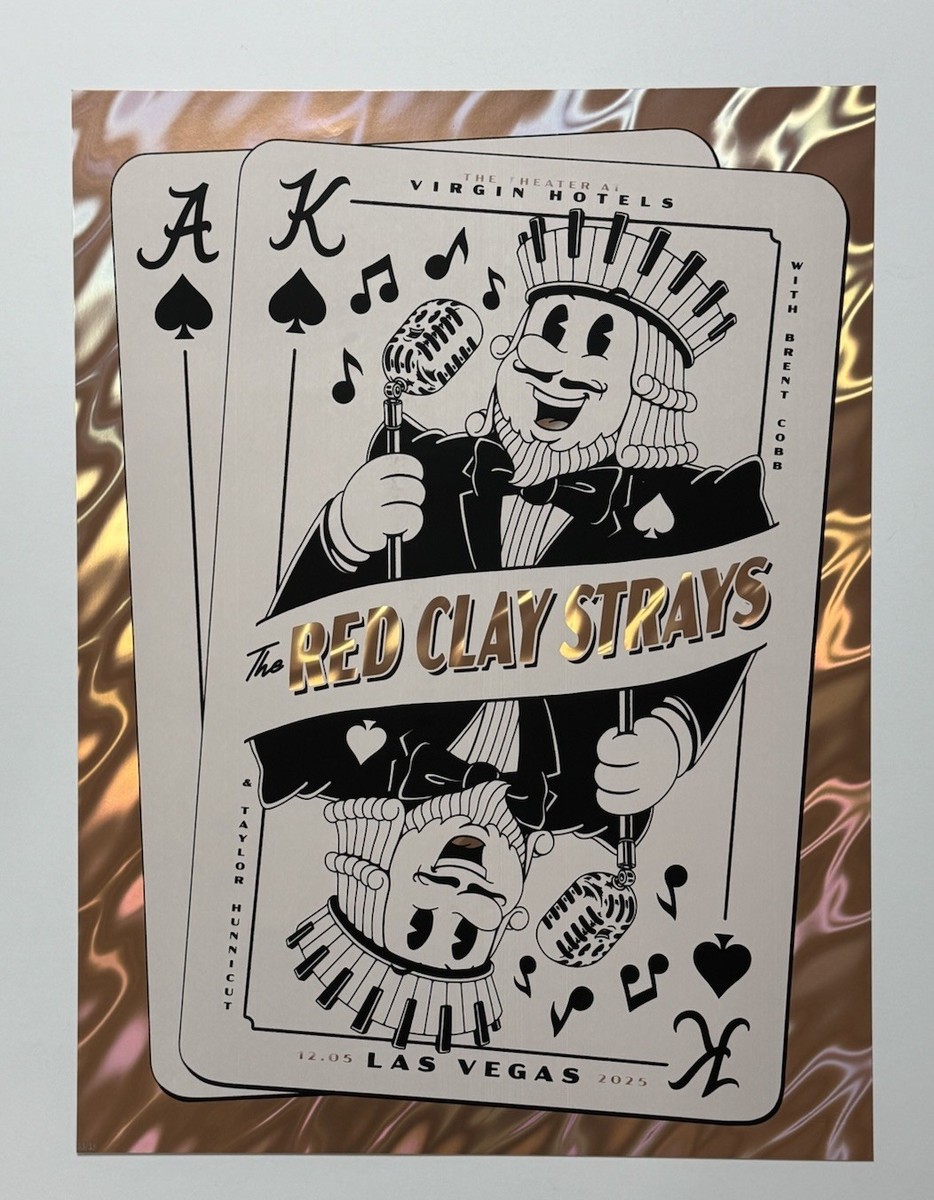 The Red Clay Strays Poster Las Vegas 12/5/25 Official #'d LAVA