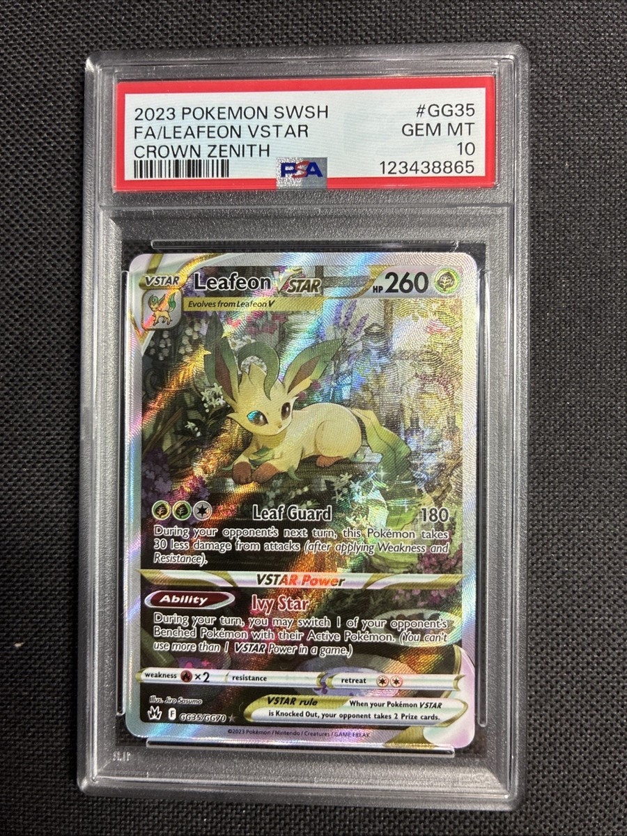 PSA 10 GEM MINT 💎 Leafeon VSTAR Full Art - Crown Zenith GG35/GG70