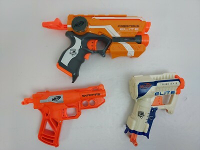 NERF Lot of 3 Dart Pistols Triad EX-3, Snapfire, & Firestrike