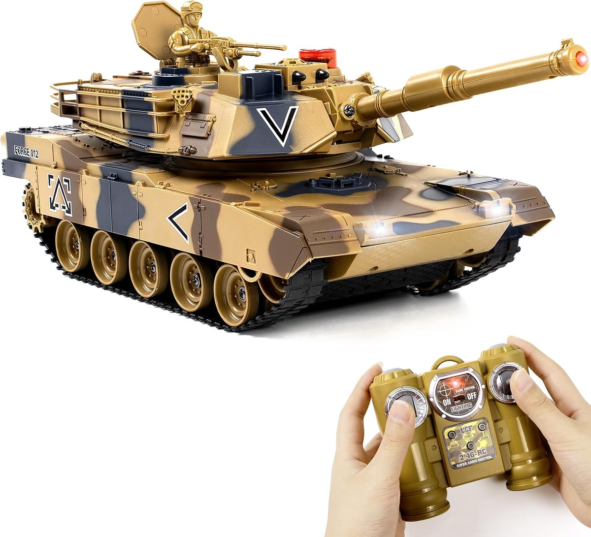 Supdex 1/24 RC Tank, Remote Control US M1A2 Abrams Army Model Tank