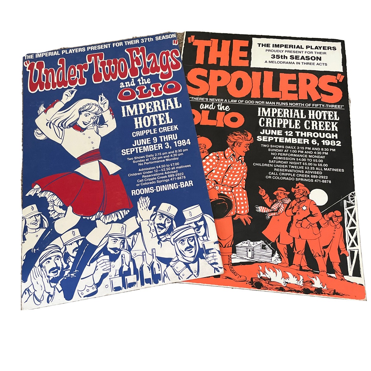 Vtg 80s Theatre Play Poster “under Two Flags” “the Spoilers