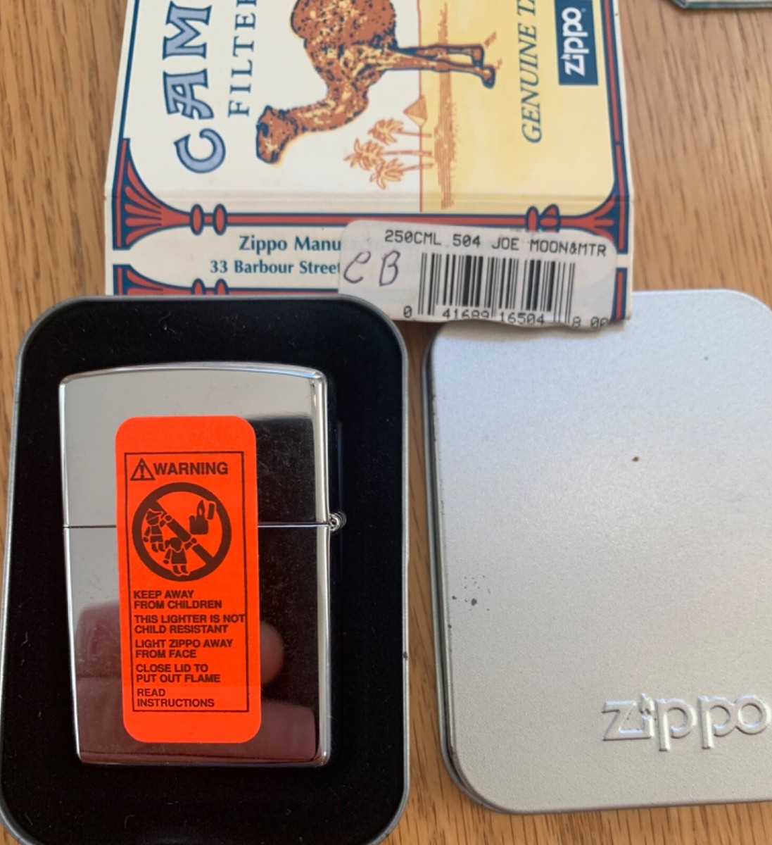 1998 Joe Camel Zippo Lighter Moon Motorcycle NYC WTC in Orig for