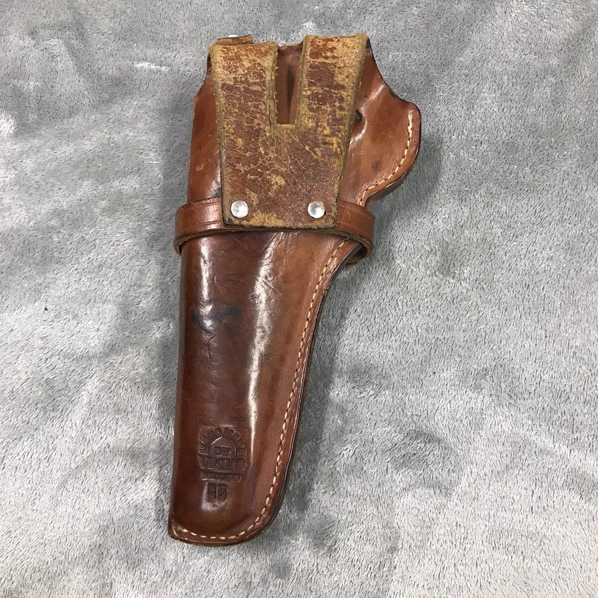Viking Holster Brown Basket Weave Leather Rt Hand Pistol #43