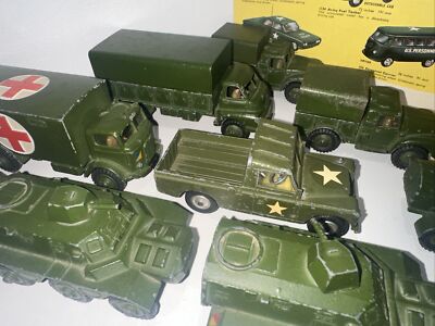 Vintage DINKY TOYS Collection Lot Of 18 Army Military Vehicles