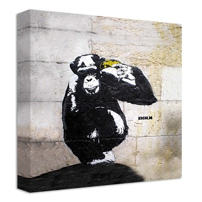 Dolk Chimp Suicide Banana Canvas LARGE WALL ART graffiti banksy