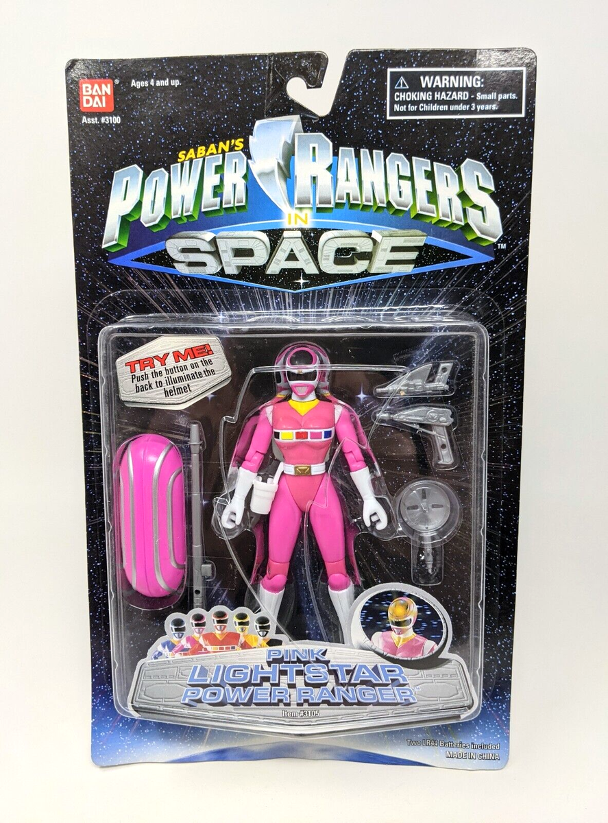 Power Rangers In Space Pink Lightstar Ranger Figure Helmet Lights