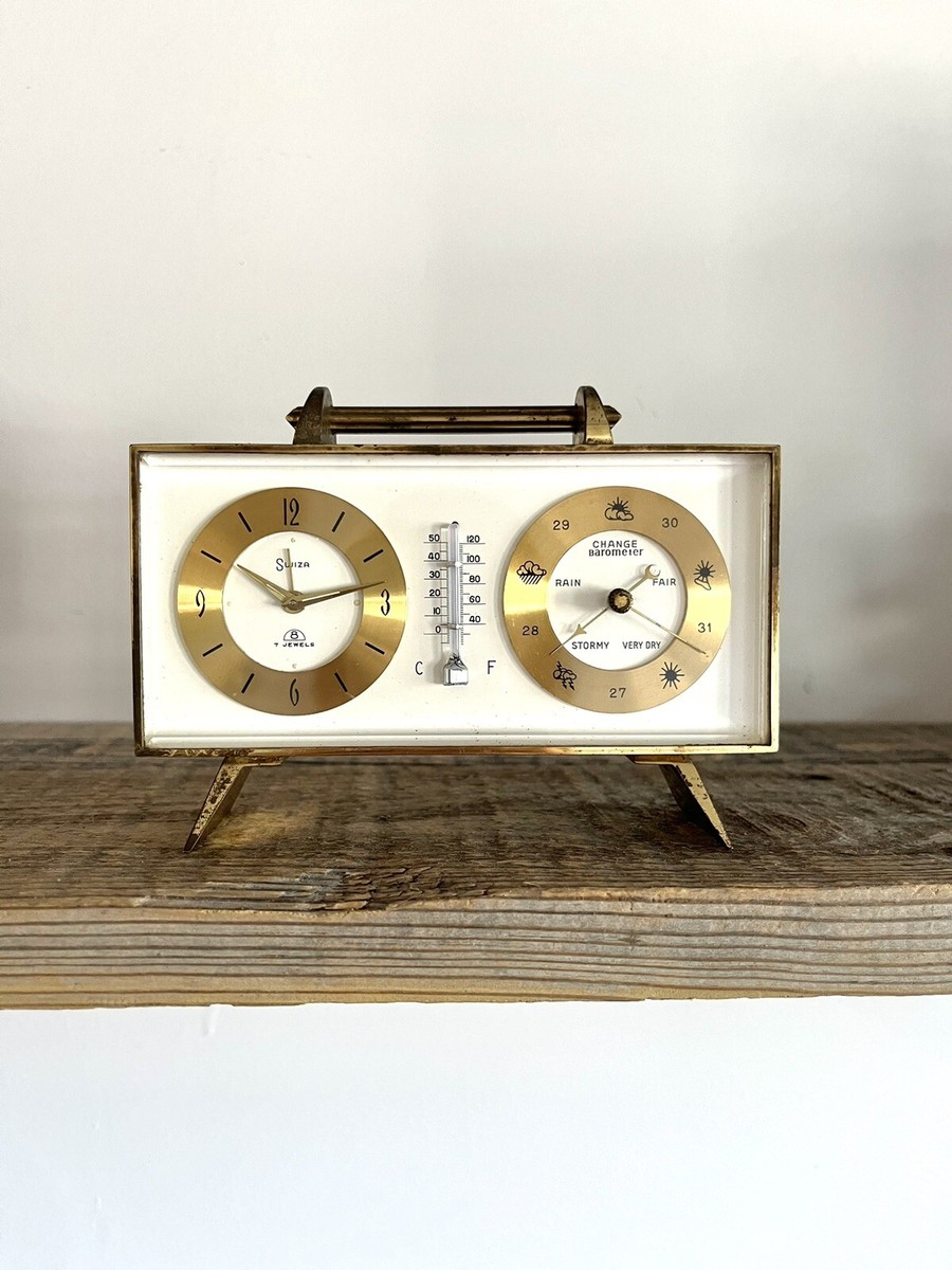 Swiza 8 Day Alarm clock And Barometer | eBay