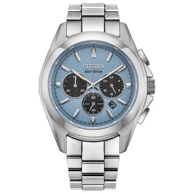 Citizen Men's Sport Chronograph Date Eco-Drive Silver Watch 40MM
