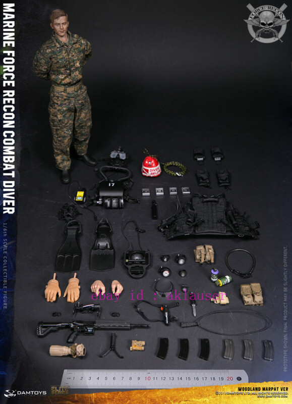 Damtoys 1/6 Dam78055 Us Marine Force Recon Combat Diver Woodland