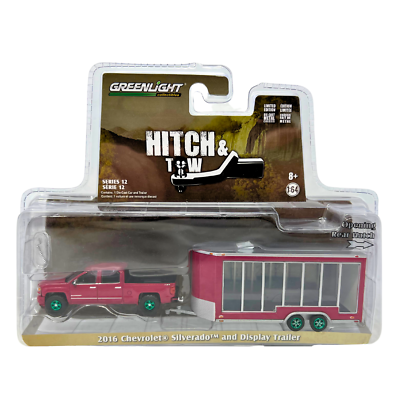 Greenlight Hitch & Tow 2016 Chevy Silverado & Trailer Green