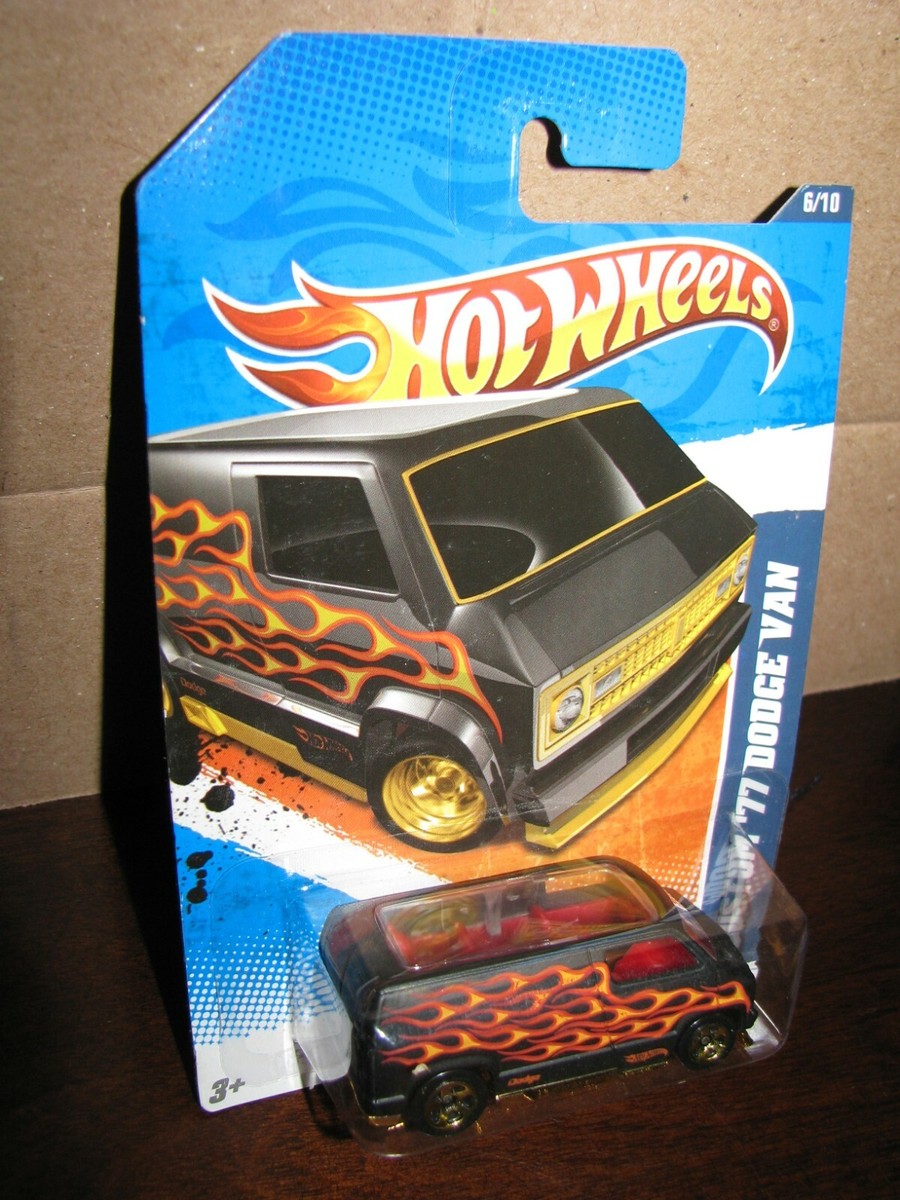 Hot Wheels 2011 #96 Heat Fleet #6 CUSTOM 77 DODGE VAN Flat Black