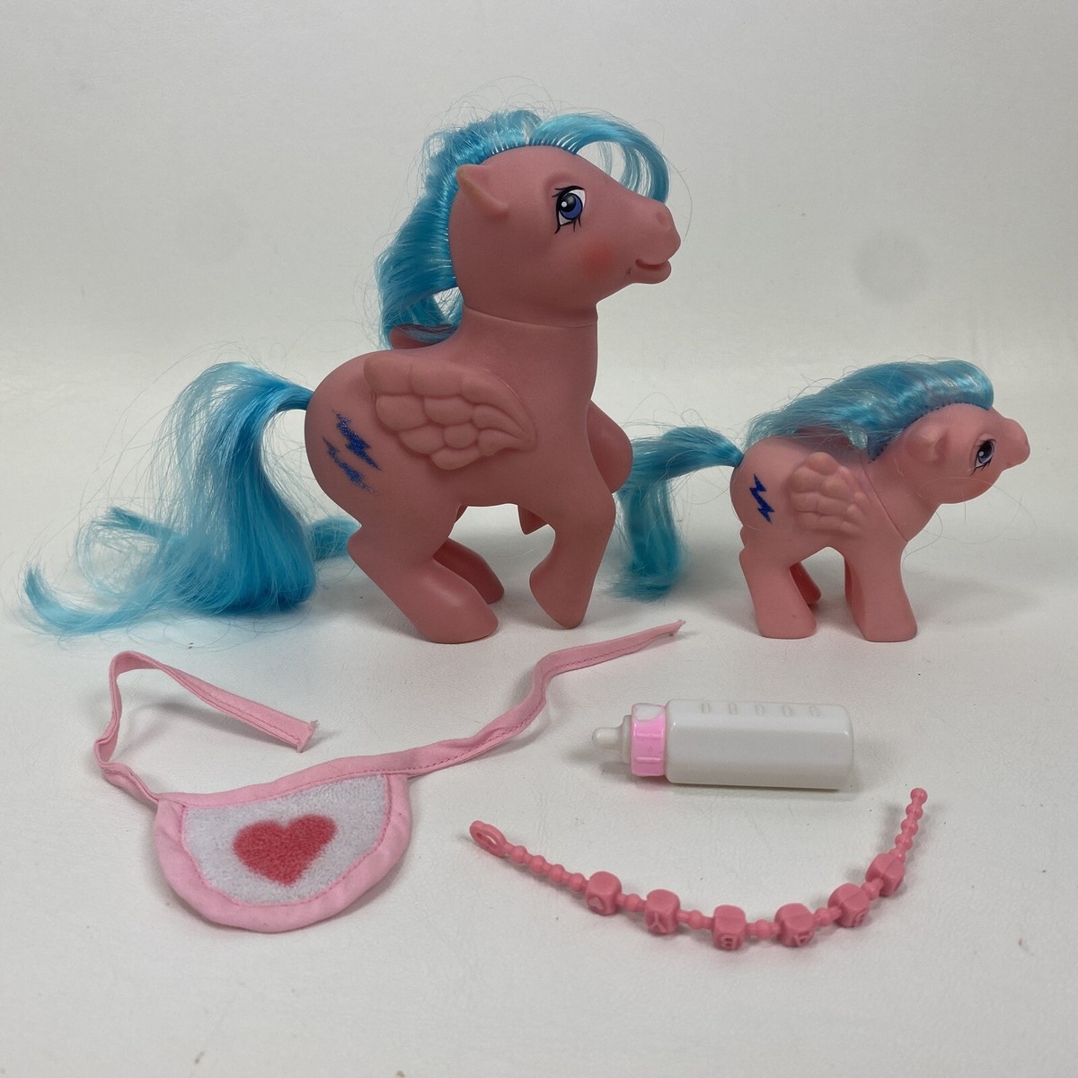 My Little Pony Mommy & Baby FIREFLY Pink Pegasus Lightning G1 MLP