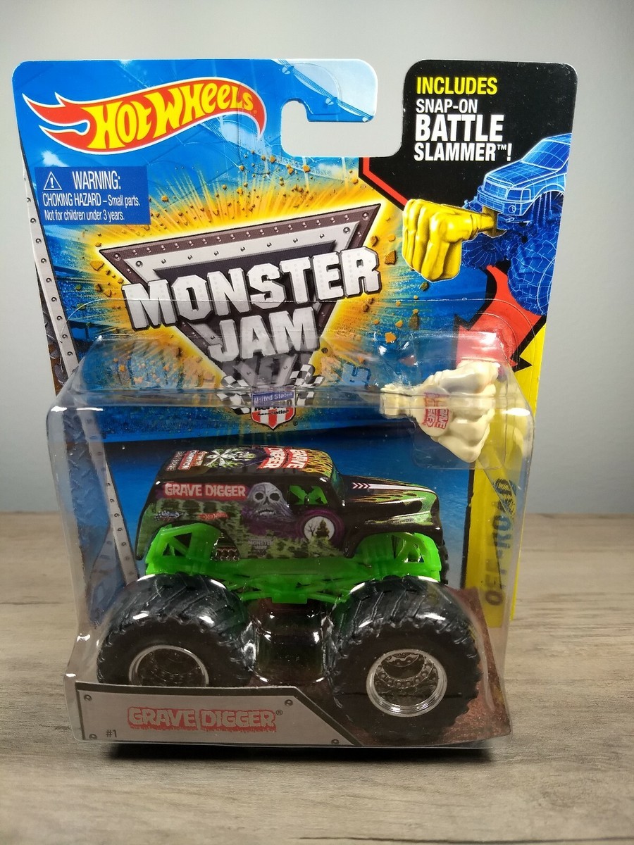 Hot Wheels Monster Jam Grave Digger #1 Off Road Battle Slammer New
