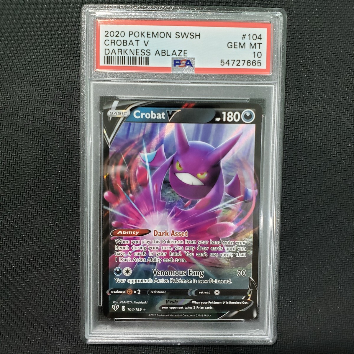 2020 Pokemon: CROBAT V 104/189 - [Darkness Ablaze] Ultra - Gem