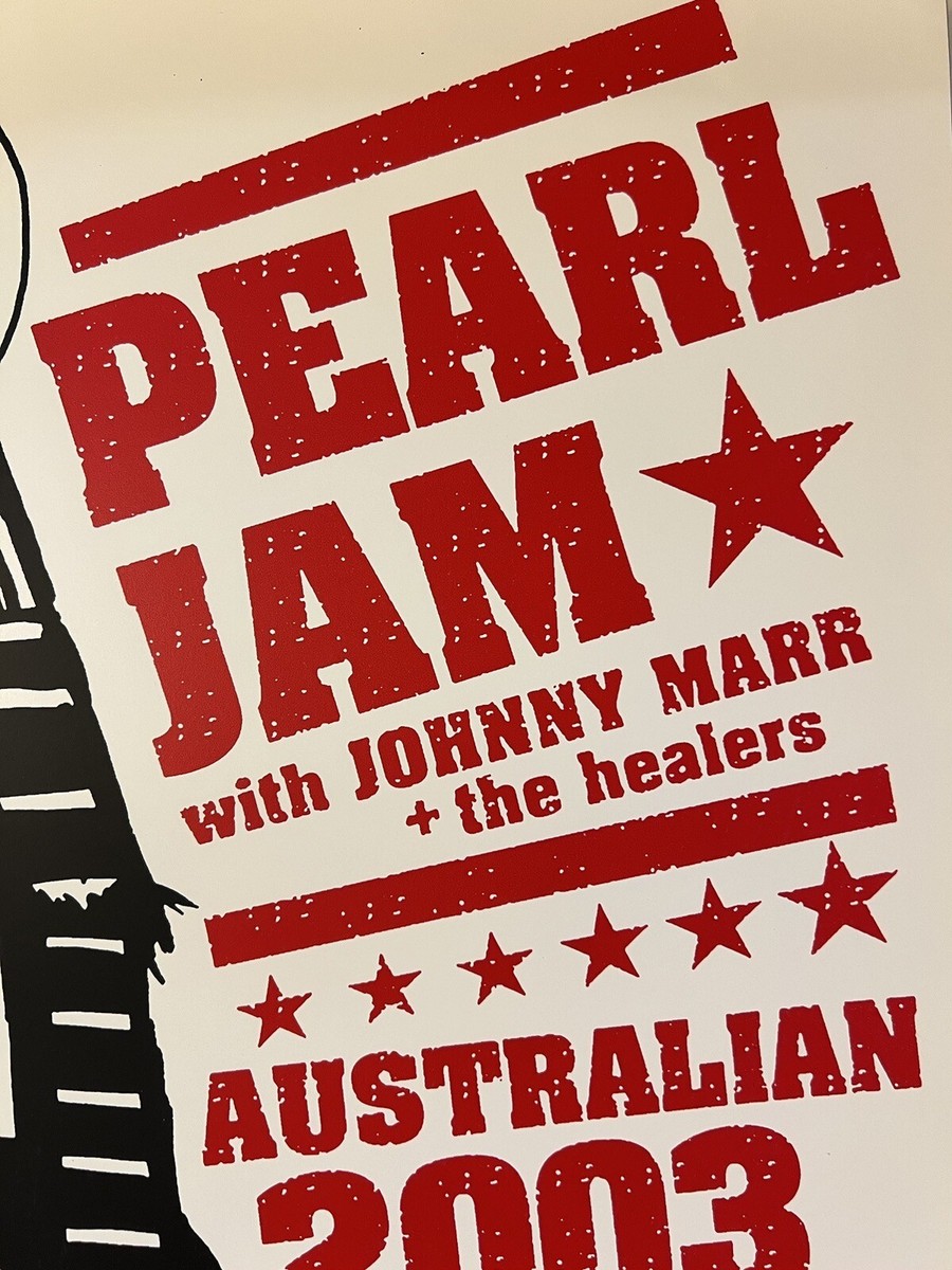 PEARL JAM VERY RARE CONCERT POSTER ADELAIDE AUSTRALIA 2003 COA