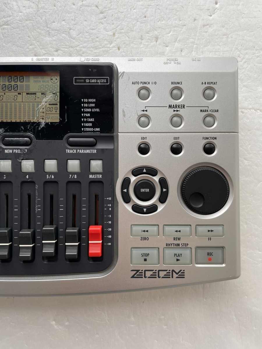 Zoom MRS-8 MultiTrak Digital Recording Studio 8Track Recorder Used