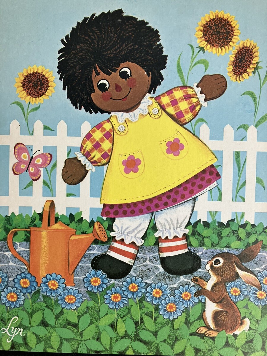 Vintage Black African American RAGGEDY ANN & ANDY Wall Plaques