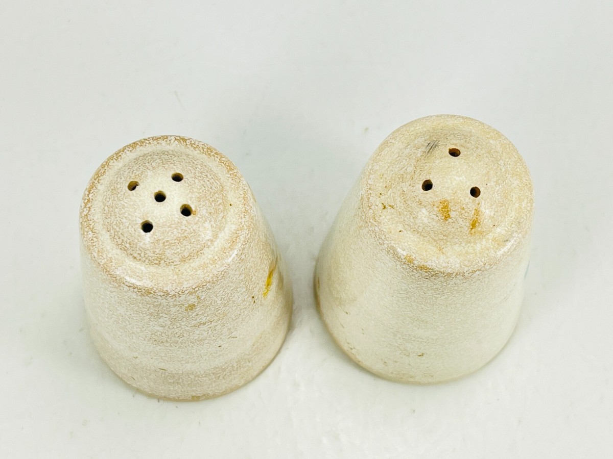 Vintage Japan Blue Yellow Flower Floral Salt Pepper Shakers 2pc