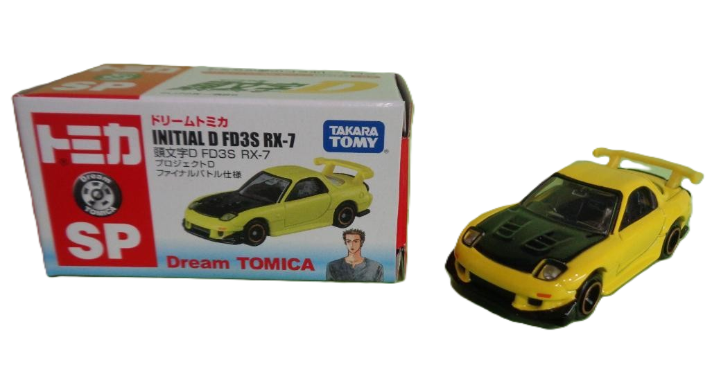 Dream Tomica SP Initial D Mazda FD3S RX-7 D Ver. Yellow and Black