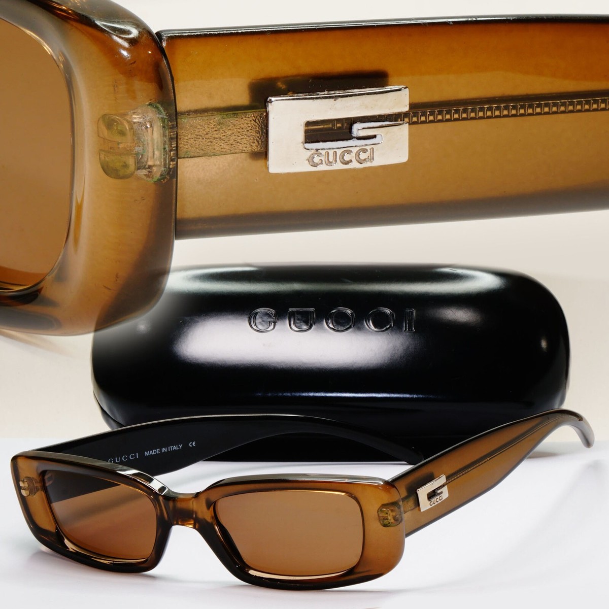 Gucci Sunglasses 1996 Vintage Brown Honey Transparent GG 2409/N/S