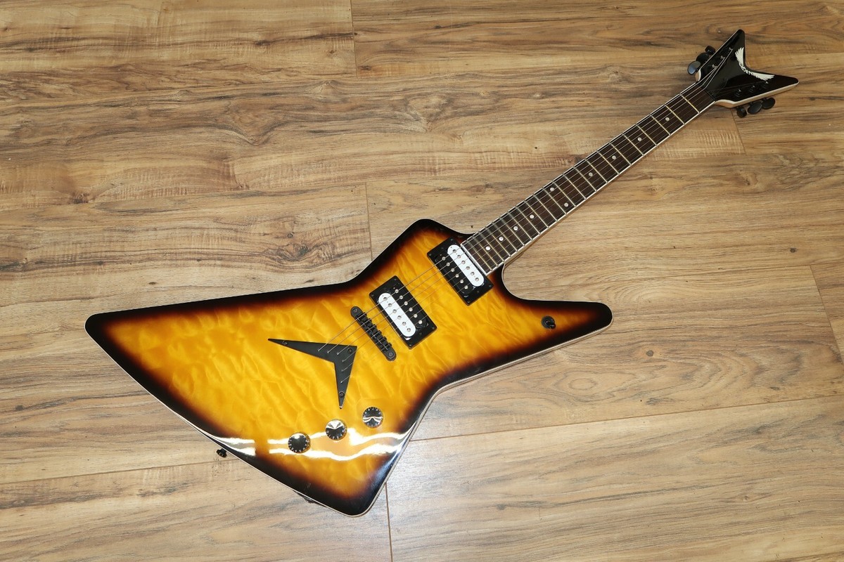 Dean Guitars 6 String ZX Quilt Maple Electric Guitar, Trans