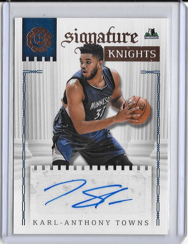 KARL ANTHONY TOWNS 2016/17 EXCALIBUR SIGNATURE KNIGHTS AUTOGRAPH