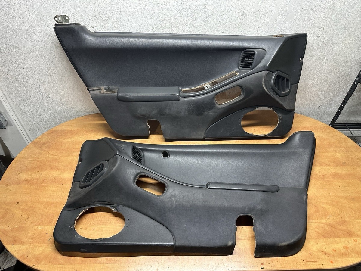 90-93 Nissan 300zx Z32 2+2 OEM Black Suede Interior Door Panels