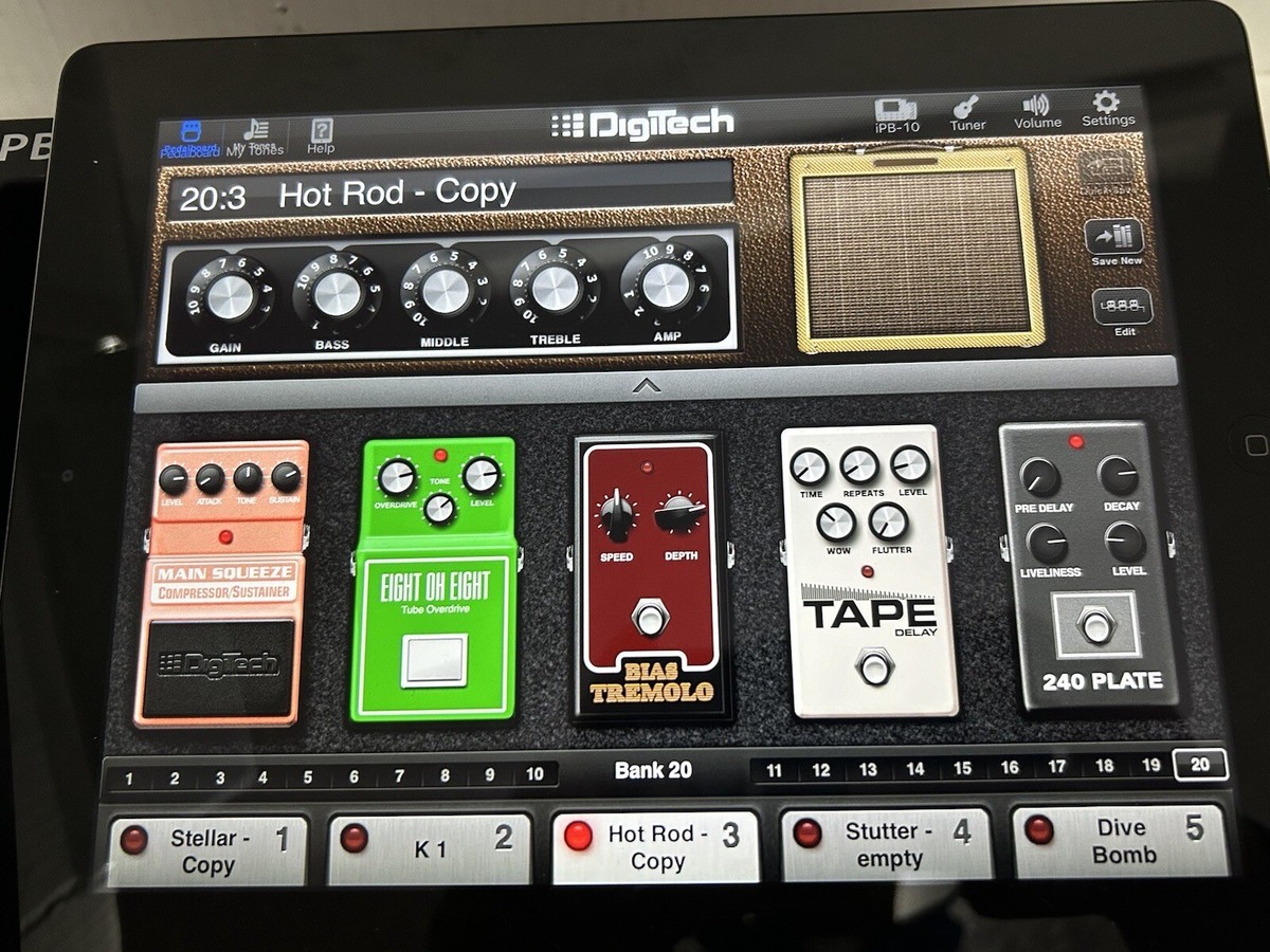 DigiTech iPB-10 with 4th gen iPad Multi-Effects Guitar Pedalboard