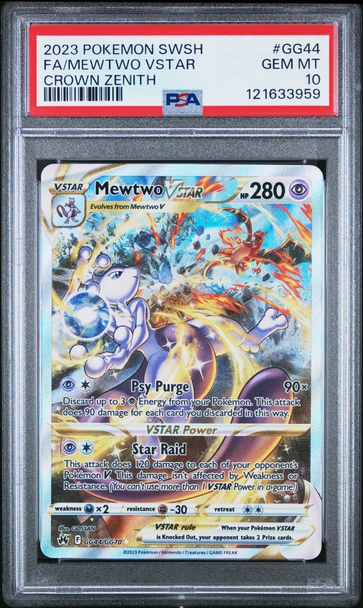 Mewtwo VStar PSA 10 GG44 English Pokemon Card 2023 Crown Zenith