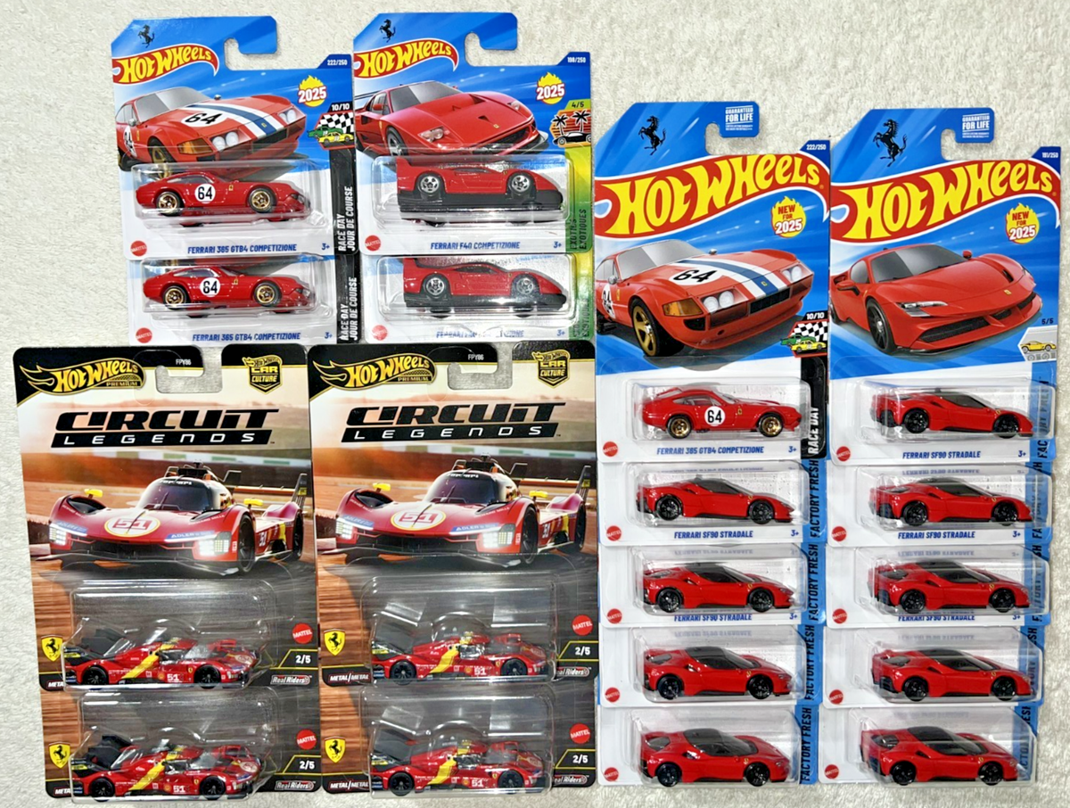 HOT WHEELS FERRARI SF90 STRADALE + COMPETIZIONE + 499P + SHORT
