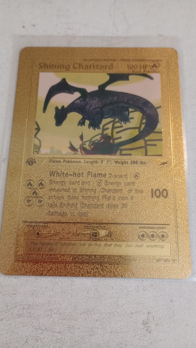 2000 POKEMON SHINING CHARIZARD WHITE-HOT FLAMES GOLD CARD #107/105